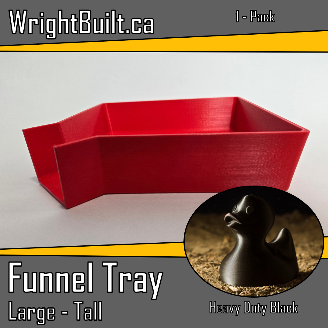 Funnel Tray - Large & Tall - Heavy Duty Black Plastic - Sorting & Organizing Tool - 1 Pack
